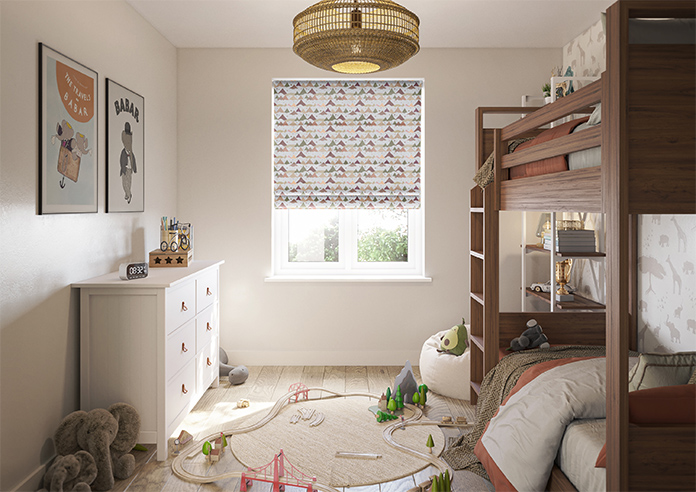 Cloudy Peaks, Rosey Hues - Motorised Roman Blind - Image 8